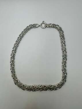 Vicenza Silver from Milor Italy 925 Sterling Silver Byzantine Chain Necklace NIB